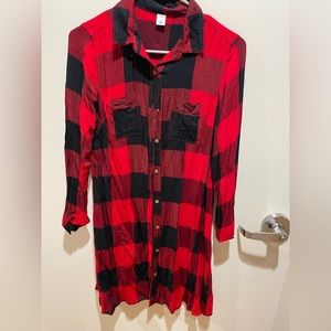 Black and red plaid dress